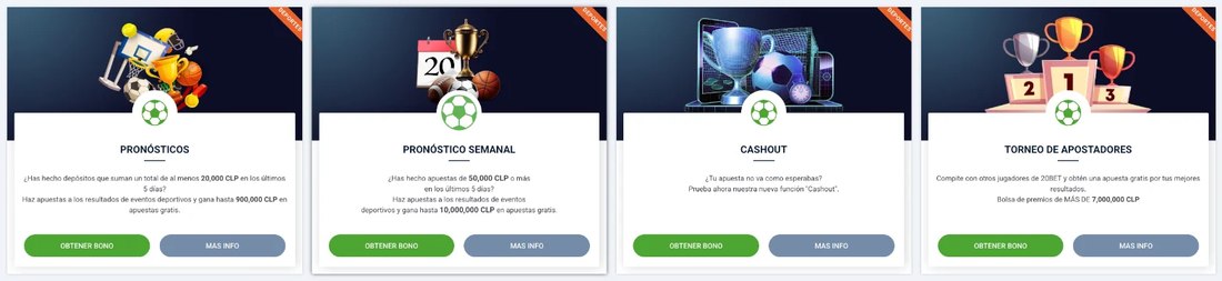 Promociones de apuestas deportivas de 20Bet Chile: Pronósticos, Pronóstico Semanal, Cashout y Torneo de Apostadores