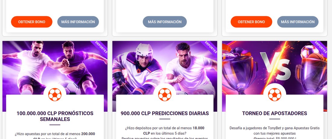 Promociones deportivas de TonyBet Chile: Pronósticos Semanales, Predicciones Diarias y Torneo de Apostadores